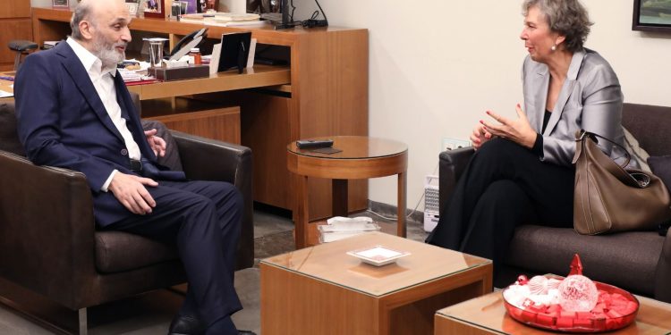 لقاء سمير جعجع والسفيرة السويسرية ماريون ويتشلت